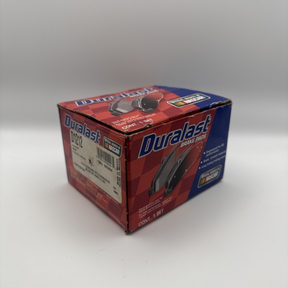 New Duralast Organic Shim Rear Brake Pads D1212 New Open Box